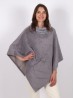 Soft Faux Fur Poncho W/ Tile Pattern 